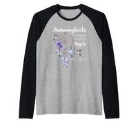 Hummingbird Purple Hummingbirds Appear When Angels are Near Raglan Baseball Tee