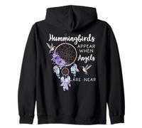 Hummingbird Purple Hummingbirds Appear When Angels Are Near Zip Hoodie