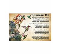 Hummingbird Remember Me Poem Farmhouse Wall Decor Wall Art Gift Metal Sign Poster 8x12 inches