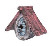 Hummingbird Resin Bird House, Synthetic Resin Garden Tree Decoration Pendant, Hand - Carved Art Hanging Nest House with Fixing Groove for Deck, Yard, Patio, Balcony (9191 logs)
