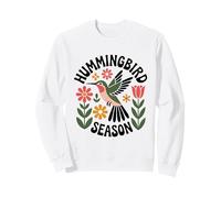 Hummingbird Season Spring Scandinavian Folk Art Flower Bird Sweatshirt