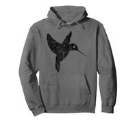 Hummingbird Silhouette vintage distressed black flying bird Pullover Hoodie