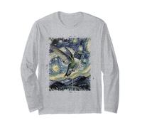 Hummingbird Starry Night Art Painting Bird Lover Van Gogh Long Sleeve T-Shirt