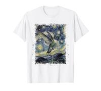 Hummingbird Starry Night Art Painting Bird Lover Van Gogh T-Shirt