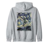 Hummingbird Starry Night Art Painting Bird Lover Van Gogh Zip Hoodie