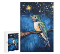 Hummingbird Starry Night Art Print Puzzle 1000 Teile Schwer Puzzle Spielzeug Lernspiel Impossible Herausforderungsspielzeug Für Erwachsene Kinder 1000 PCS