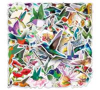 Hummingbird Stickers 50 Pcs Waterproof Cartoon Bird Sticker for Water Bottle Laptop Car Skateboard Guitar LuggageComputer Scrapbook Bike Phone,Vinyl Cute Funny Animal Sticker for Teens Adults