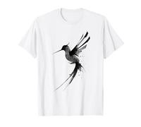 Hummingbird Sumi-e Art Calligraphy Brush Ink Minimalist T-Shirt