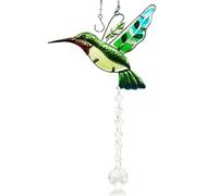 Hummingbird Sun Catchers for Windows, SUHANIOP Crystal Suncatcher Stained Glass Garden Hanging Decoration Rainbow Maker Ornament, Gifts for Women Girls Bird Lovers