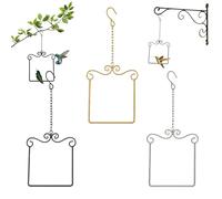 Hummingbird Swaying on Its Perch Metal Swing Set with S Hooks, Outdoor Hummingbird Swing Perch for Bird Feeder Tree Branch Garden Patio Balcony Bird Watching Decor, Iron Frame Rest Bar (Mix)