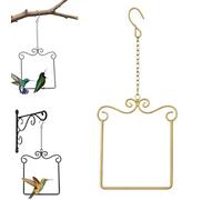 Hummingbird Swaying on Its Perch, Outdoor Hummingbird Swing Perch, Hanging Bird Swing with S Hooks, For Hanging Indoor Outdoor Trunk Lawn Patio Garden (Gold)