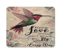 Hummingbird, Those We Love Don't Go Away, Cute Mouse Pad, Flower Mouse Mat Square Waterproof Mouse Pad Non-Slip Rubber Base MousePads for Office Laptop Gift for Birthday Christmas 10x12 Inch