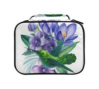 Hummingbird Tropical Flower Blueberry Colored Pencil Bag Large Capacity Pencil Case for Colouring Pencils Pen Bag Marker Organizer