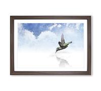 Hummingbird Vol.1 Painting Framed Print | A2 Walnut Framed Wall Art | Ready to Hang | Modern Historical Picture | Living Room Bedroom Lounge Office