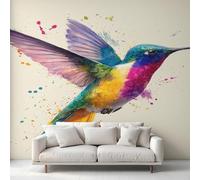 Hummingbird Wallpaper, Bird Graffiti Wall Mural, Wallpaper for Bedroom Living Room, Home Decor, Photo Wall Paper, 366 x 254 cm 1-LI