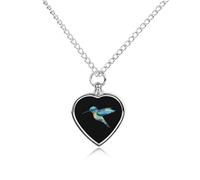 Hummingbird Watercolor Painting Custom Urn Necklace for Ashes Heart Keepsake Pendant Jewelry Memorial Cremation