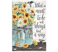 Hummingbird What Is Meant To Be Home Room Retro Metal Tin Sign 8X12 Inches