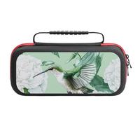 Hummingbird White Carnation Flowers Funny Carrying Case for Switch Hard Protective Cover for Game Card and Accessories