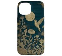 Hummingbird Wildflower Plant Pattern Celestial Bird Case for iPhone 15