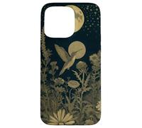 Hummingbird Wildflower Plant Pattern Celestial Bird Case for iPhone 15 Pro Max