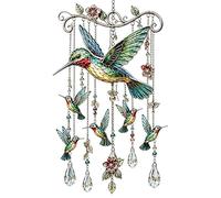 Hummingbird Wind Chimes - Decorative Sparkling Crystals Deep Tone, Wind Chimes Outdoor Bell Decor For Outdoor Backyard Patio Balcony Porch Birthday Memorial Women Grandma Mother's Day