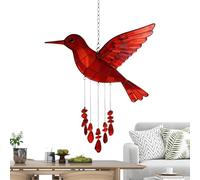 Hummingbird Wind Chimes,Red Decorative 2D Acrylic Spinner | Wind Chimes for Outside,for Patio Garden Porch Yard Mom Women Dad Father Grandma