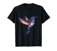 Hummingbird With Starry Night Sky Galaxy Bird Cosmic Effect T-Shirt