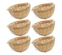 Hummingbird Woven House - Six Piece Bird Nest Set, Decorative Nature Inspired Bird Sanctuary | Eco Safe Shelter With Sturdy Hanging Hook, Hand Woven Outdoor Birdhouses For Small Birds, Patio, Garden
