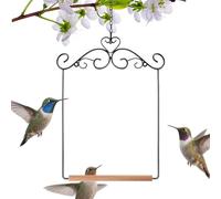 HummingbirdPerch - Hanging Swing, Decorative birdRest | Outdoor Garden birdWatching Accessory, Handcrafted Durable Wooden Swing for HummingbirdFeeder Area, Weatherproof Backyard birdStand