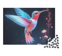 Hummingbirds And Flowers 1000 Piece Pastel Hum Cardboard Jigsaw Puzzle for Adults 14+ Senior Centre Activity Classroom Puzzle Social Icebreaker Stress Relief 52x38cm/1000pcs