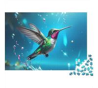 Hummingbirds And Flowers 1000pc Water Hum Thick Cardboard Jigsaw Puzzle for Stress Relief Seekers Christmas Gathering Home Decor Home Leisure Time Social Icebreaker 52x38cm/1000pcs