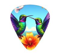 Hummingbirds And Flowers Guitar Picks Gift Set - 12 Smooth Durable Plectrums For Acoustic, Electric & Bass Guitar, Perfect Present For Guitar Lovers & Musicians