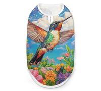 Hummingbirds And Flowers In Spring Dog And Cat Clothes Pet Summer Sleeveless T Shirt Basic Vest M