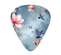 Hummingbirds And Magnolias Guitar Picks Gift Set - 12 Smooth Durable Plectrums For Acoustic, Electric & Bass Guitar, Perfect Present For Guitar Lovers & Musicians