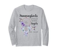 Hummingbirds Appear When Angels are Near Hummingbird Purple Long Sleeve T-Shirt