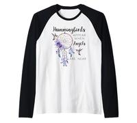 Hummingbirds Appear When Angels are Near Hummingbird Purple Raglan Baseball Tee