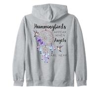 Hummingbirds Appear When Angels Are Near Hummingbird Purple Zip Hoodie