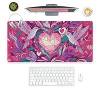 Hummingbirds Desk Mat Mouse Mat Desk Size with Non-Slip Rubber Base Smooth Face Mouse Pad Big 80X40 CM Large Mousemat Accessories for Boys Girls Gift Mousepad XXL for School Home Office Gaming