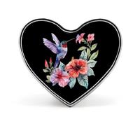 Hummingbirds Flowers Funny Lapel Pins Heart Button Brooch Badge Pin Hat Clothes Bag Jewelry for Men Women