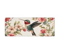 Hummingbirds Gather Flowersfloral Print Mousepad Laptop Keyboard Mat Large Mouse Pad With Stitched Edges Long Non-Slip Rubber Base Spring Desk Pad For Office Home Desk Decor, 31.5" X 11.8"