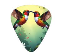 Hummingbirds In Jungle Guitar Picks Gift Set - 12 Smooth Durable Plectrums For Acoustic, Electric & Bass Guitar, Perfect Present For Guitar Lovers & Musicians