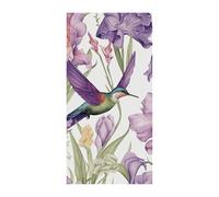 Hummingbirds Irises Flowers Door Cover Banner 90x180cm Party Banners Seasonal Welcome Sign Vertical Decoration Door Hanging For Porch Entryway Garden Decor