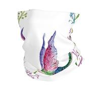 Hummingbirds Irises Flowers Printed Neck Gaiter Elastic Breathable UV Protector Face Mask for Sports Outdoor White, White, One Size, White, One Size