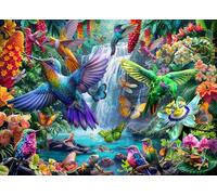 Hummingbirds Jigsaw Puzzle 1000 Piece by Vermont Christmas Company - Fully Interlocking & Randomly Shaped Pieces - 26 5/8" x 19 1/4"