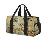 Hummingbirds Painting Sport Duffel Bags for Kids Girls Boys Women Men Overnight Weekender Travel Bag Tote Carry Gym Casual Duffel Bags