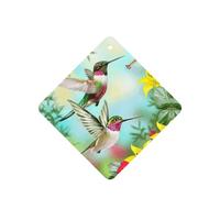 Hummingbirds Red Flower Hibiscus Printing 10 Pcs Car Air Fresheners Cards For Scented Hanging Sheets For Bathroom With Rope