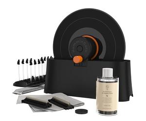 HumminGuru EZ Record Washer, Manual Vinyl Record Cleaner Machine with Easy Spin & Watertight Label Clamp, Record Cleaning Kit with Gentle Goat-Hair Brushes, Alcohol-Free LP Fluid, Drying Rack & Cloth