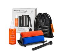 HumminGuru I-Brush 5-in-1 Vinyl Record Cleaning Kit with Stylus Brush & Bag | Brush with dual ultra-soft velvet pads, alcohol-free cleaning fluid, self-cleaning holder, stylus brush and storage bag