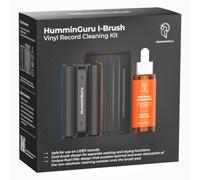 HumminGuru I-Brush Vinyl Record Cleaning Kit, Anti-Static Vinyl Record Cleaner Kit with Dual Velvet Pads Vinyl Record Brush + Alcohol-free Record Cleaning Solution + LP Brush Holder (I-Brush)