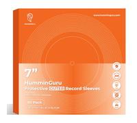 HumminGuru Protective Vinyl Record Outer Sleeve 7 Inch, Acid Free & Crystal Clear, HDPP Outer Record Sleeve for Single & Double LP Album Covers, 3 Mil, 50 Pack (7" Seamless Outer Sleeves)